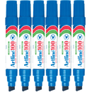 Artline 100 Permanent Marker 12mm Chisel Nib Blue Pack 6 110003 (6 Pack) - SuperOffice