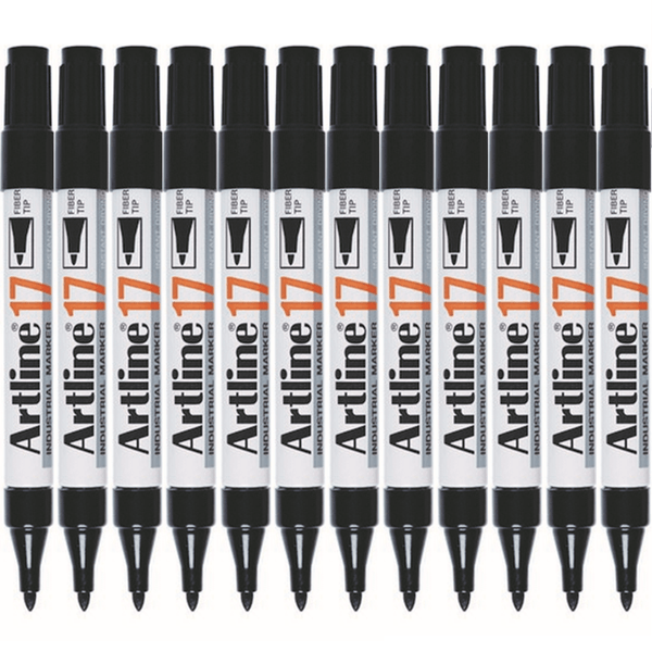 Artline 17 Industrial Permanent Marker 1.5mm Bullet Nib Black Box 12 117001 (Box 12) - SuperOffice