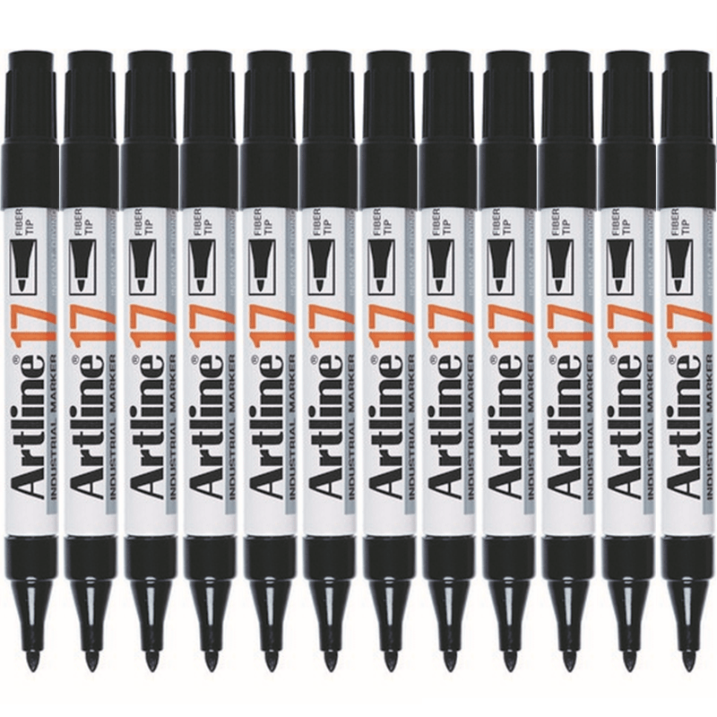 Artline 17 Industrial Permanent Marker 1.5mm Bullet Nib Black Box 12 117001 (Box 12) - SuperOffice