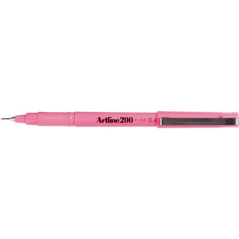 Artline 200 Fineliner Felt Tip Pen 0.4mm Pink 120009 - SuperOffice