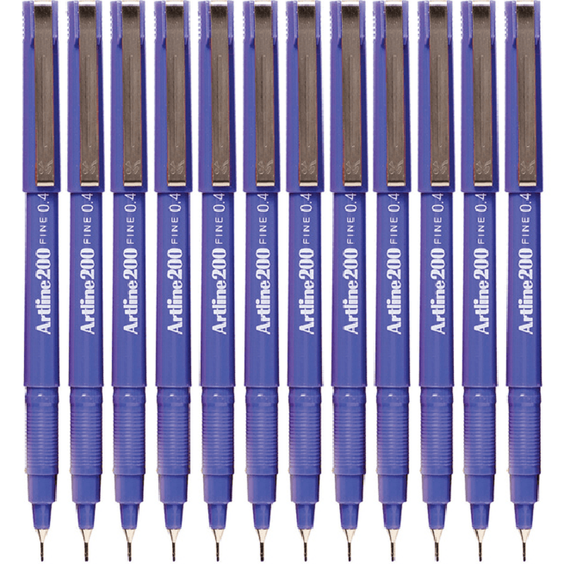 Artline 200 Fineliner Felt Tip Pen 0.4mm Purple Box 12 120006 (Box 12) - SuperOffice