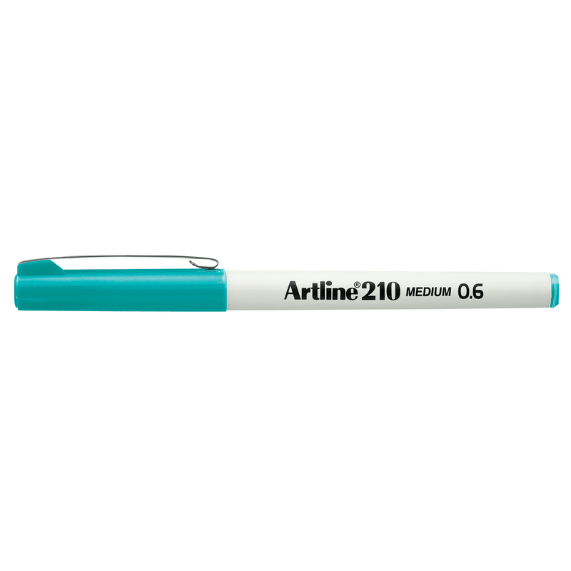 Artline 210 Fineline Fibre Tip Pen 0.6mm Medium Turquoise Box 12 121023 (Box 12) - SuperOffice