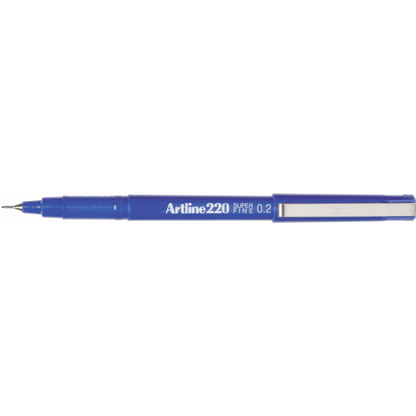 Artline 220 Fineline Pen 0.2mm Extra Fine Blue Box 12 122003 (Box 12) - SuperOffice