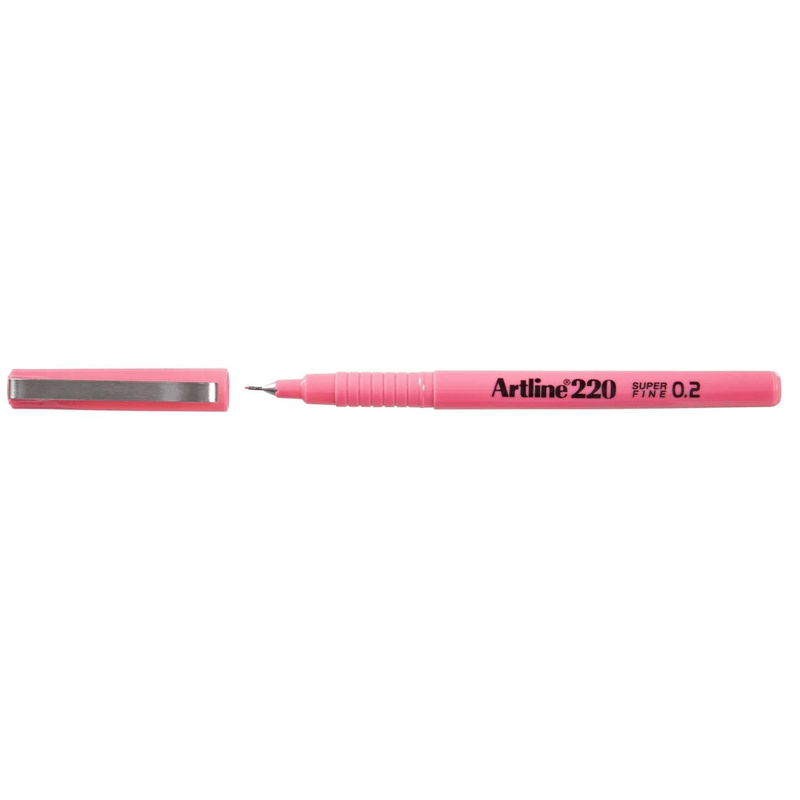 Artline 220 Fineline Pen 0.2mm Extra Fine Pink Box 12 122009 (Box 12) - SuperOffice