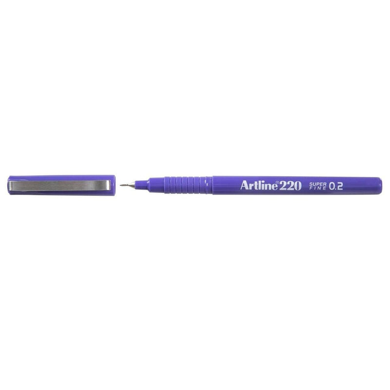 Artline 220 Fineline Pen 0.2mm Extra Fine Purple Box 12 122006 (Box 12) - SuperOffice