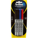 Artline 250 Permanent Marker 0.4mm Assorted Colours Pack 4 125074 - SuperOffice