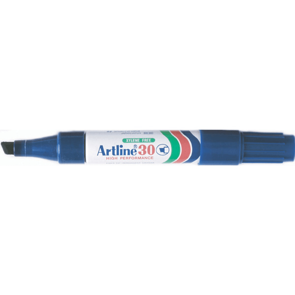 Artline 30 Mini Permanent Marker Chisel 5mm Blue Box 12 103003 (Blue) - SuperOffice