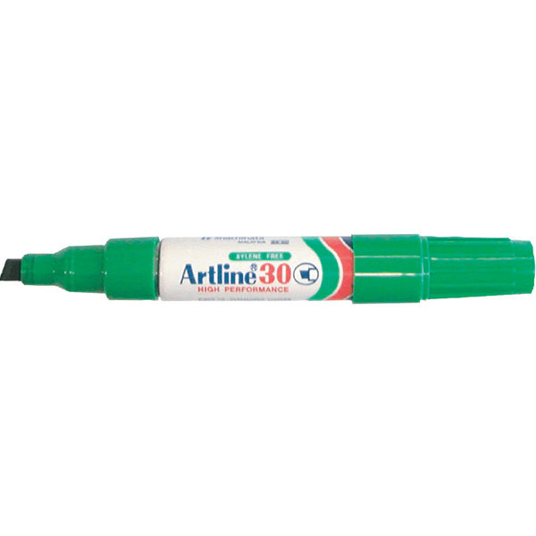 Artline 30 Mini Permanent Marker Chisel 5mm Green Box 12 103004 (Box 12) - SuperOffice