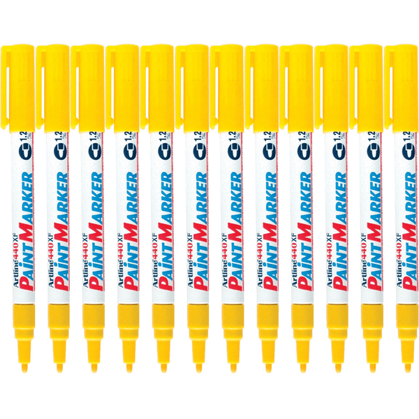 Artline 440XF Paint Marker Bullet Tip 1.2mm Yellow Box 12 144007 (Box 12) - SuperOffice