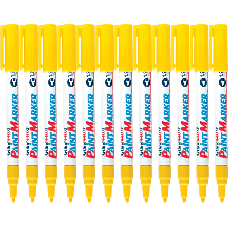 Artline 440XF Paint Marker Bullet Tip 1.2mm Yellow Box 12 144007 (Box 12) - SuperOffice