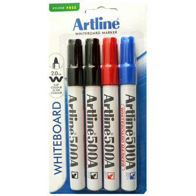 Artline 500A Whiteboard Marker 2Mm Bullet Assorted Pack 4 1500715A - SuperOffice