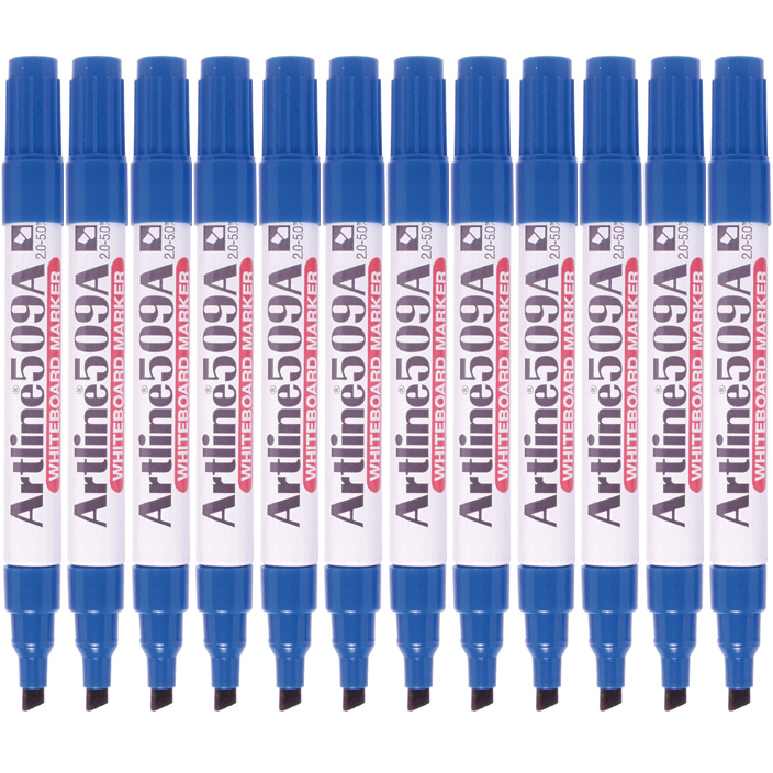 Artline 509A Whiteboard Marker 5mm Chisel Blue Box 12 150903A (Box 12) - SuperOffice