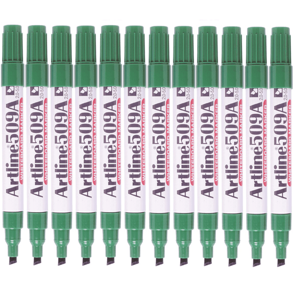 Artline 509A Whiteboard Marker 5mm Chisel Green Box 12 150904A (Box 12) - SuperOffice