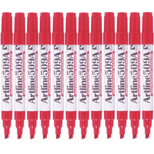 Artline 509A Whiteboard Marker 5mm Chisel Red Box 12 150902A (Box 12) - SuperOffice