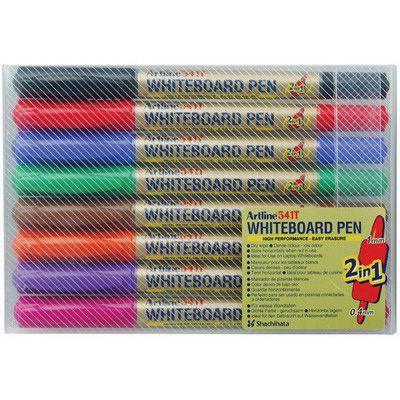 Artline 541T Dual Nib Fine Whiteboard Marker 0.4Mm/1Mm Bullet Assorted Pack 8 154148 - SuperOffice