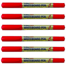 Artline 541T Dual Nib Fine Whiteboard Marker 0.4Mm/1Mm Bullet Red 6 Pack 154162 (6 Pack) - SuperOffice