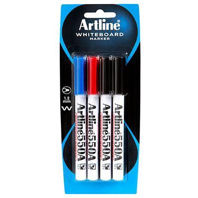 Artline 550A Whiteboard Marker 1.2Mm Bullet Assorted Pack 4 155074 - SuperOffice