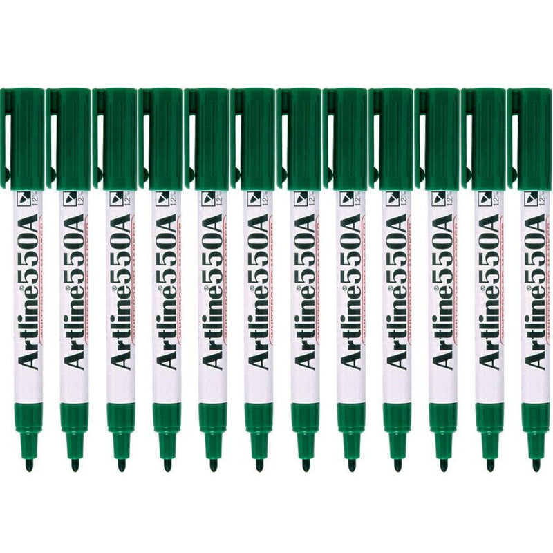 Artline 550A Whiteboard Marker 1.2mm Bullet Green Box 12 155004A (Box 12) - SuperOffice