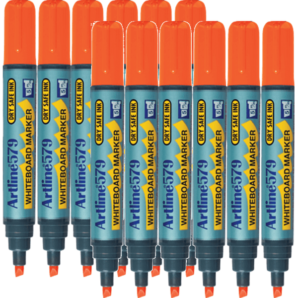 Artline 579 Whiteboard Marker 5mm Chisel Tip Orange Box 12 157905 (Box 12) - SuperOffice