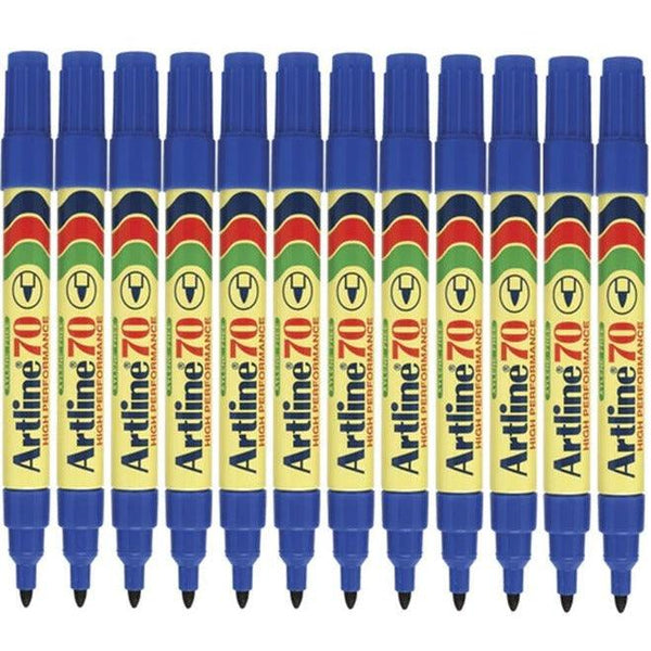 Artline 70 Permanent Marker 1.5mm Bullet Blue Pack 12 Artline 70 Blue (12pk Loose) - SuperOffice