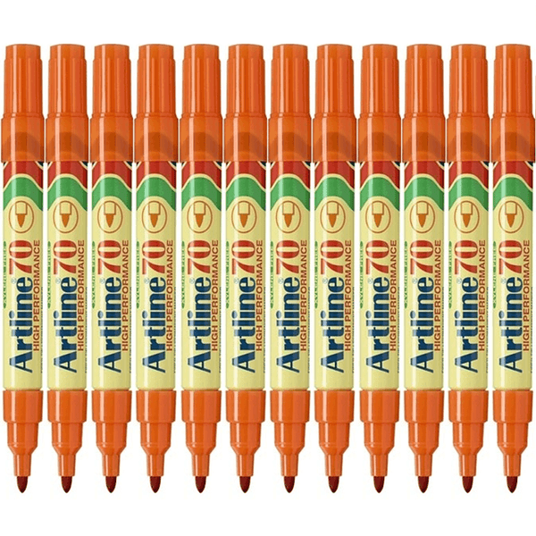 Artline 70 Permanent Marker 1.5mm Bullet Orange Box 12 107005 (Box 12) - SuperOffice