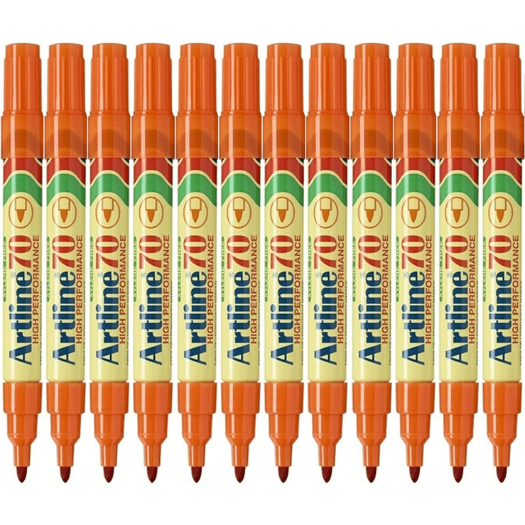 Artline 70 Permanent Marker 1.5mm Bullet Orange Box 12 107005 (Box 12) - SuperOffice