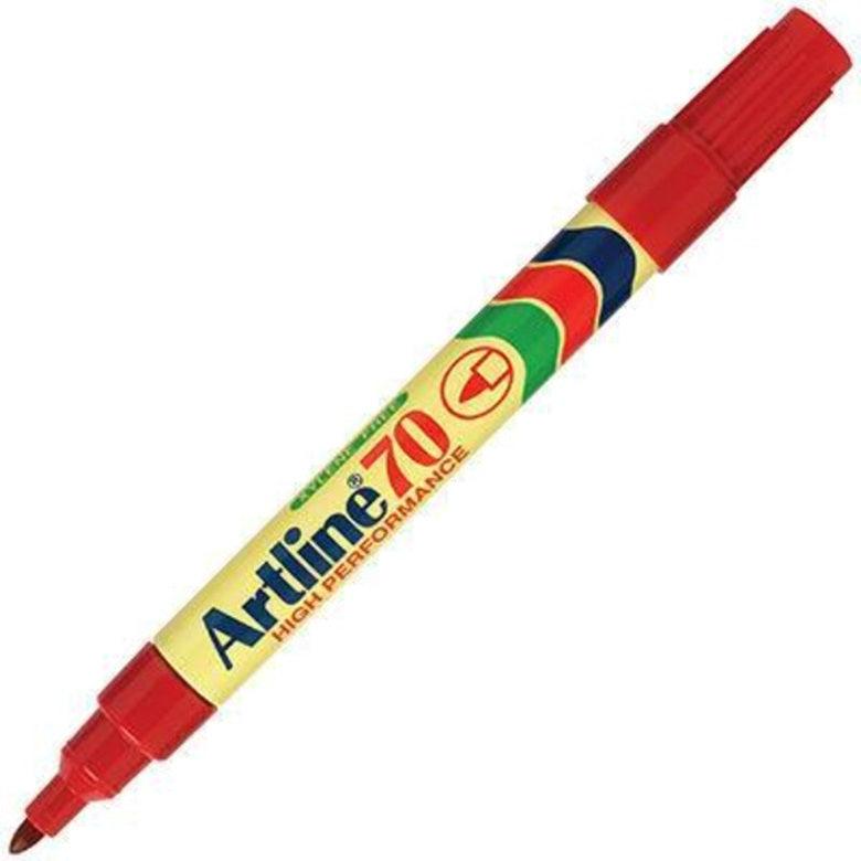 Artline 70 Permanent Marker 1.5mm Bullet Red Pack 12 Artline 70 Red (12pk Loose) - SuperOffice