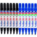 Artline 90 Permanent Marker Chisel Tip 2-5mm Black Blue Pack 12 Artline 90 (6 Black 6 Blue) - SuperOffice