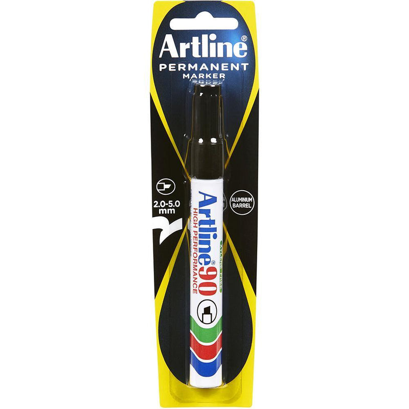 Artline 90 Permanent Marker Chisel Tip 2-5Mm Black Hangsell 109061 - SuperOffice