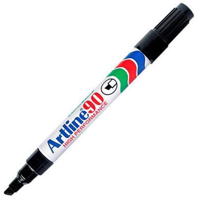 Artline 90 Permanent Marker Chisel Tip 2-5Mm Black Pack 2 Hangsell 109067 - SuperOffice