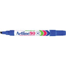 Artline 90 Permanent Marker Chisel Tip 2-5mm Blue Pack 12 Artline 90 Blue (12pk Loose) - SuperOffice