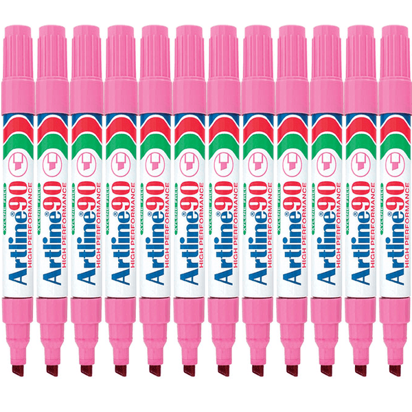 Artline 90 Permanent Marker Chisel Tip 2-5Mm Pink Box 12 109009 (Box 12) - SuperOffice