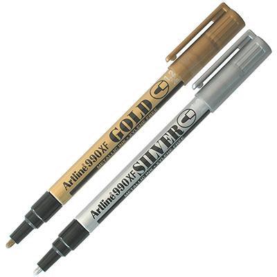 Artline 990 Metallic Permanent Marker 1.2Mm Bullet Assorted Gold/Silver Box 12 199050 - SuperOffice