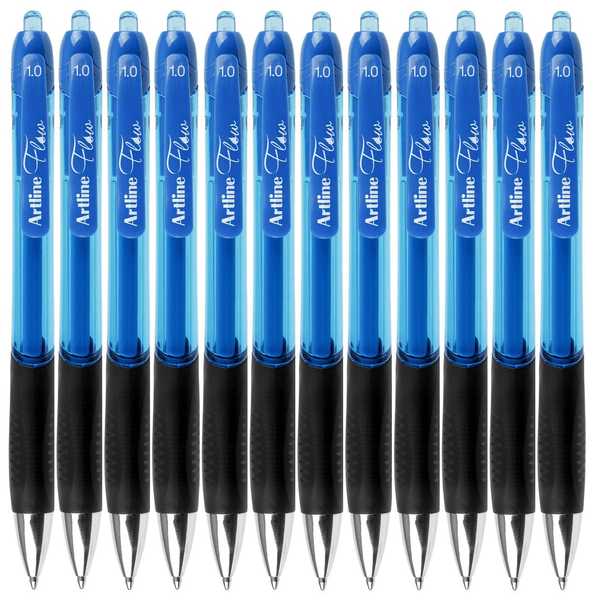 Artline Flow Retractable Ballpoint Pen Blue Box 12 187103 (Box 12) - SuperOffice