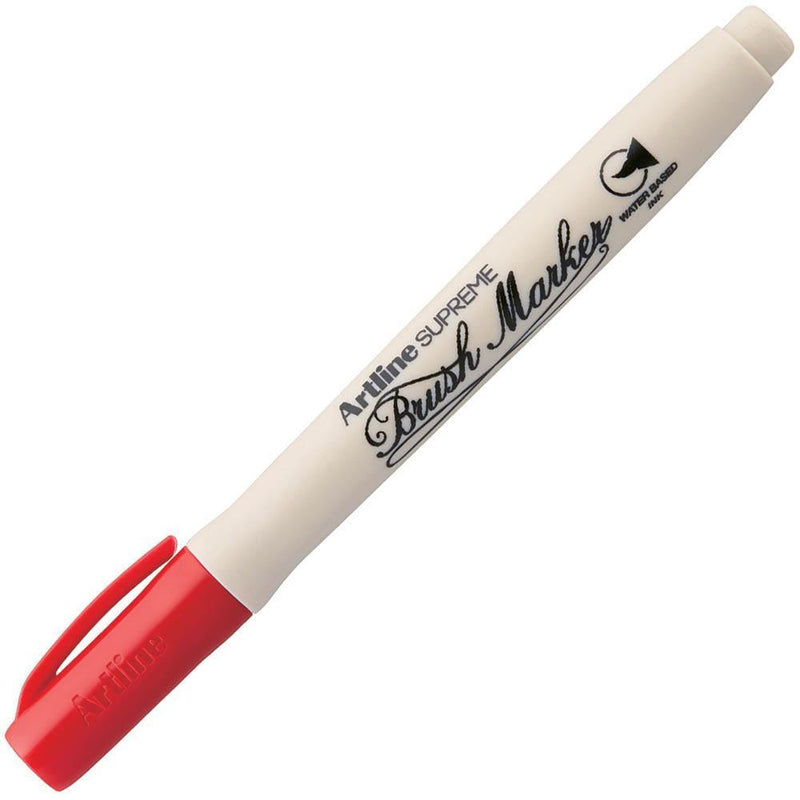 Artline Supreme Brush Marker Red Box 12 108102 - SuperOffice