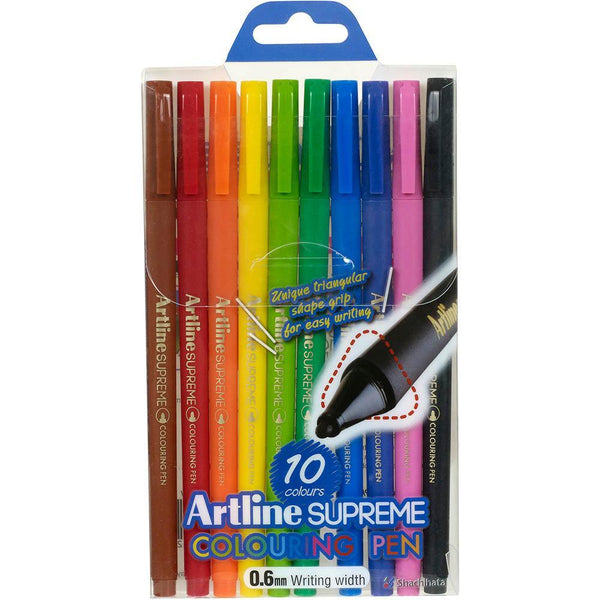 Artline Supreme Fineline Pen 0.4Mm Assorted Wallet 10 102236 - SuperOffice