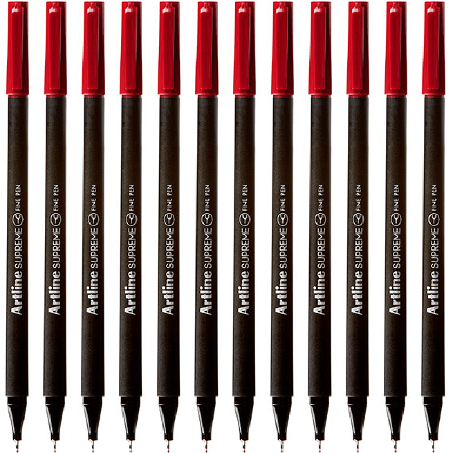 Artline Supreme Fineliner Pen 0.4mm Dark Red Box 12 Fineline 102112 (Box 12) - SuperOffice