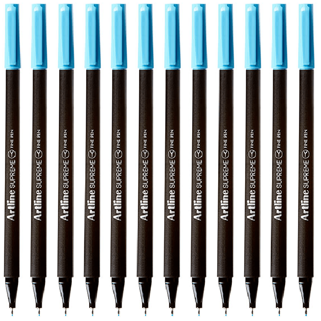 Artline Supreme Fineliner Pen 0.4mm Light Blue Box 12 Fineline 102113 (Box 12) - SuperOffice