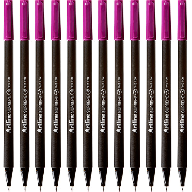 Artline Supreme Fineliner Pen 0.4mm Magenta Box 12 Fineline 102116 (Box 12) - SuperOffice