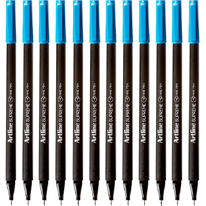 Artline Supreme Fineliner Pen 0.4mm Sky Blue Box 12 Fineline 102133 (Box 12) - SuperOffice