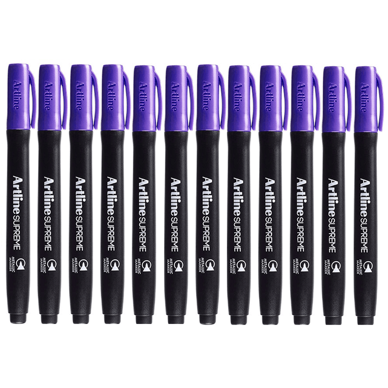 Artline Supreme Metallic Marker Purple Box 12 109906 - SuperOffice