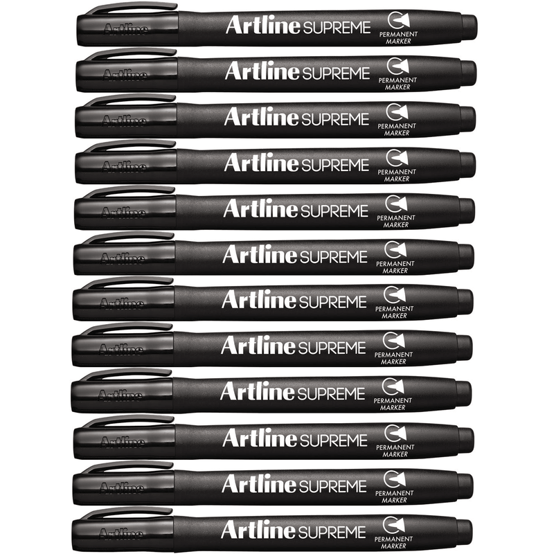 Artline Supreme Permanent Marker Black Box 12 107101 (Box 12) - SuperOffice