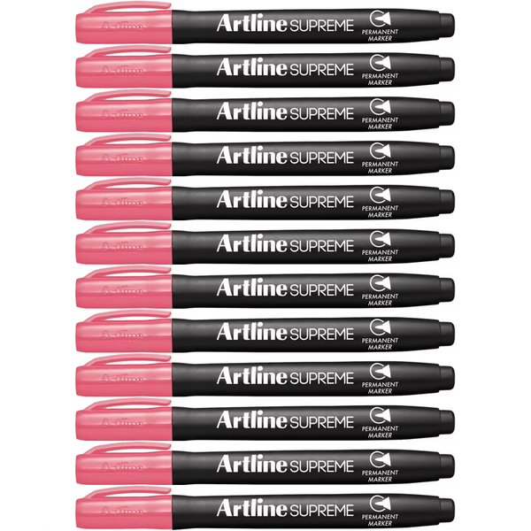 Artline Supreme Permanent Marker Pink Box 12 107109 (Box 12) - SuperOffice