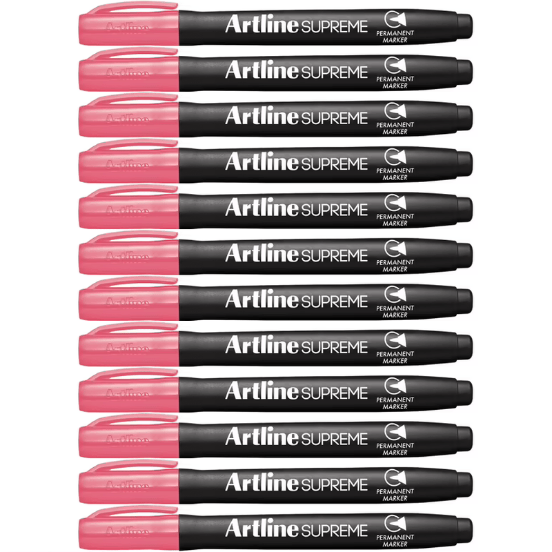 Artline Supreme Permanent Marker Pink Box 12 107109 (Box 12) - SuperOffice