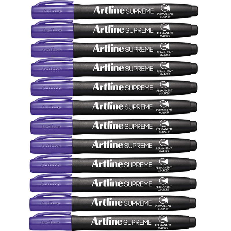 Artline Supreme Permanent Marker Purple Box 12 107106 (Box 12) - SuperOffice