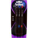 Artline Supreme Retractable Ballpoint Pen 1.0Mm Assorted Pack 3 181273 - SuperOffice