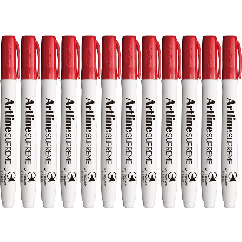 Artline Supreme Whiteboard Marker Pen Red Box 12 105102 (Box 12) - SuperOffice