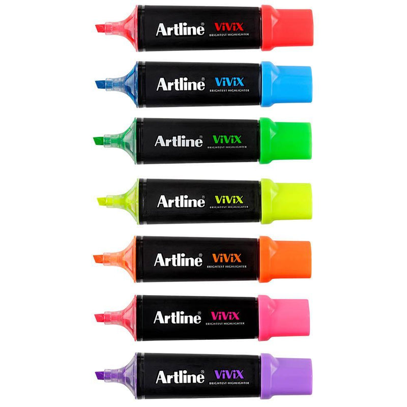 Artline Vivix Highlighter Chisel Assorted Pack 10 167041 - SuperOffice