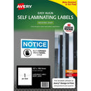 Avery 00750 Self Laminating Labels 1Up 127 X 190Mm Pack 5 959185 - SuperOffice