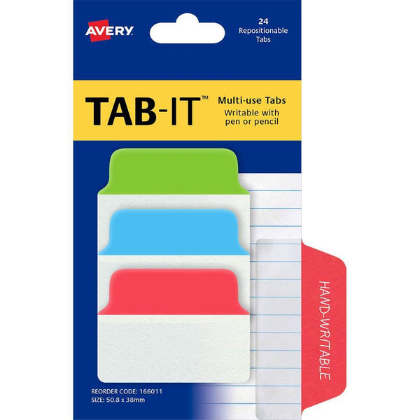 Avery 166011 Multiuse Tabs 50.8 X 38Mm Primary Pack 24 166011 - SuperOffice